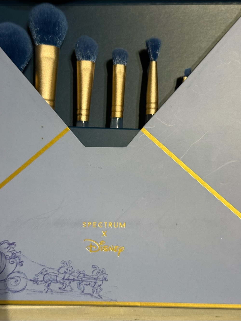 Disney Blue & Gold Makeup Brush Set